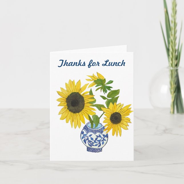 Gracias por tarjeta de nota del almuerzo (Anverso)