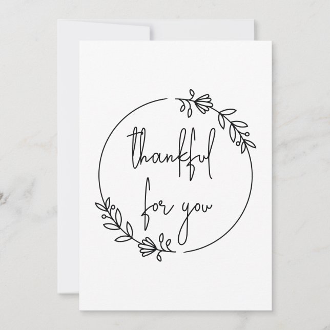 "gracias por ti" Wreath floral simple y moderna (Anverso)