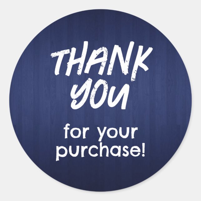 Gracias por tu Pegatina de compras Navy Blue (Anverso)