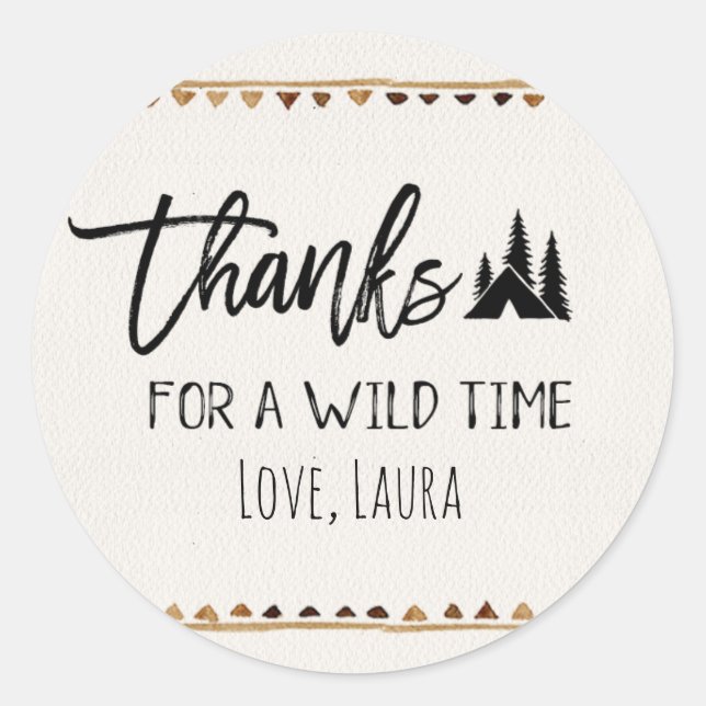 Gracias por un tiempo salvaje Gracias Pegatinas (Anverso)