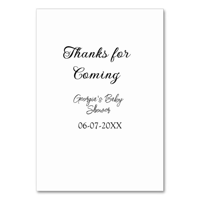 Gracias por venir a la ducha de bebé, simple y mod (Anverso)