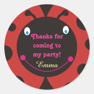 ¡Gracias por venir a mi fiesta! Pegatinas Ladybug