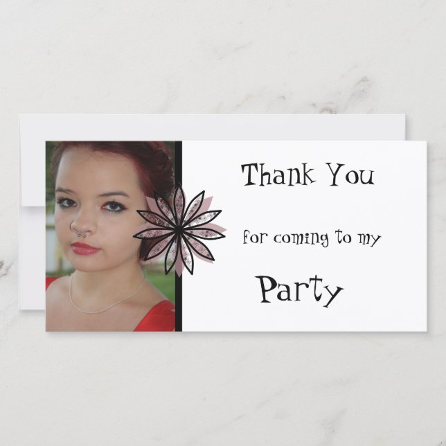 Gracias por venir a mi tarjeta fotográfica Fiesta (Anverso)