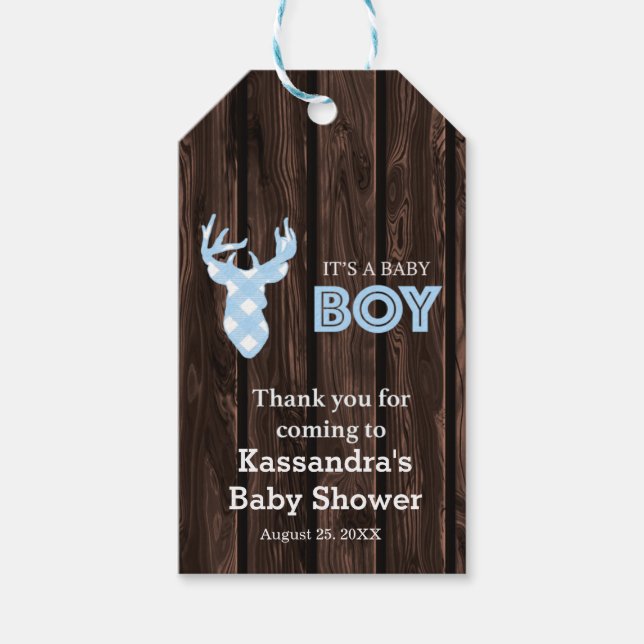 Gracias Por Venir La Etiqueta Rústica De Baby Show (Anverso)