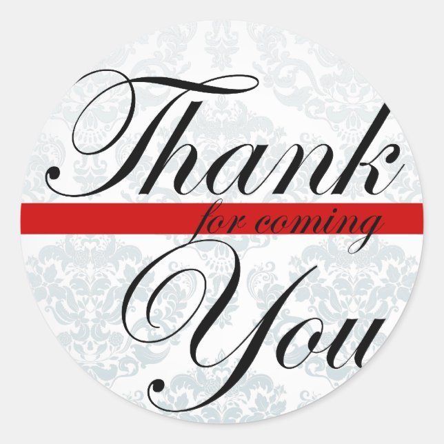 Gracias por venir Pegatina rojo (Anverso)