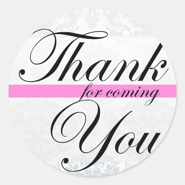 Gracias por venir Pegatina Rosa (Anverso)