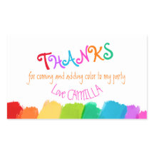 Gracias por venir pegatinas de pintura fiesta