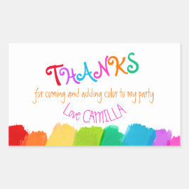 Gracias por venir pegatinas de pintura fiesta