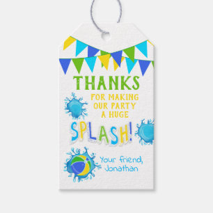 Gracias por venir pool fiesta etiqueta azul favor