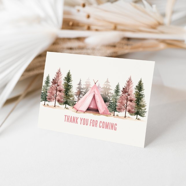 Gracias por venir tarjeta de camping rosa (Subido por el creador)