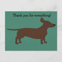 Gracias postal con Dachshund