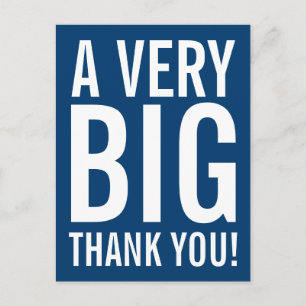 Gracias postales con tipografía de letras grandes