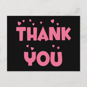 Gracias Postales De Corazón Negro Y Rosa