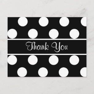 Gracias Postales De Punto De Polka Blanco Y Negro