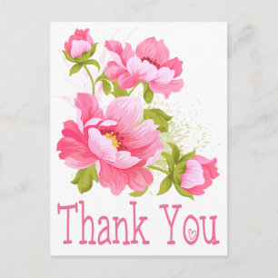 Gracias Postales Florales De Peonies Rosados