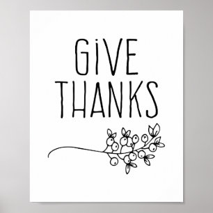 Gracias Poster Acción de Gracias Arte Inspirador