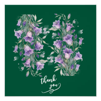 Gracias póster brillante de lavanda