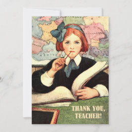 Gracias, Profesor. Tarjeta plana de arte vintage