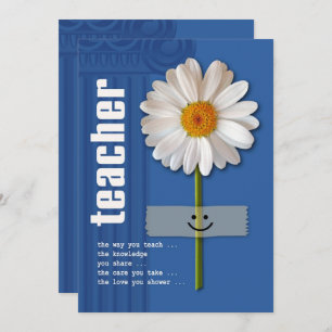 Gracias, Profesor. Tarjetas planas Daisy Design Pe