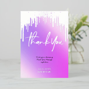 Gracias Purpurina holográfico perfora tarjetas de