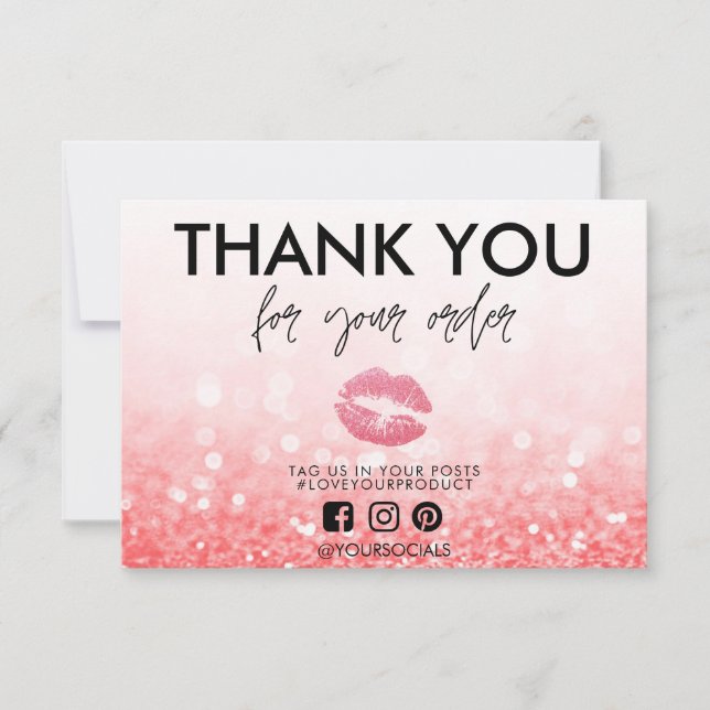 Gracias Purpurina Rosa Lips rosado Media Insert (Anverso)