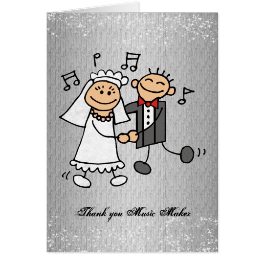 Gracias recepción nupcial de la música tarjeta de felicitación