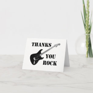 Gracias Rock Black&whiteGracias tarjeta de nota