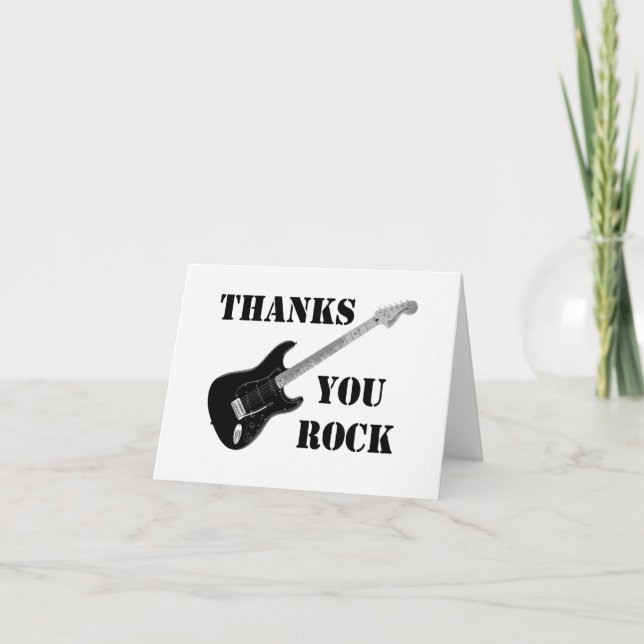 Gracias Rock Black&whiteGracias tarjeta de nota (Anverso)