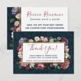 Gracias Rococó Damask & Tarjeta Floral Elegante