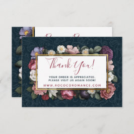 Gracias Rococo Damask y Elegante Tarjeta Floral