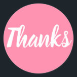 Gracias rosado simple pegatina de negocios<br><div class="desc">Rosa brillante,  simple,  moderno,  minimalista,  gracias pegatina de negocios / sello. Gracias por su pegatina de pedidos,  pero también se puede usar para otras cosas.</div>