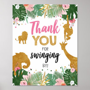 Gracias Rótulo Zoo Jungle Table decoración Safari 