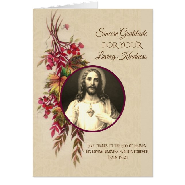 Gracias Sagrado Corazón Jesús Flores de Otoño (Frente)