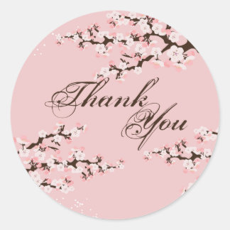Gracias Sello - Boda de flores de cerezo rosa