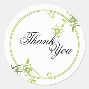 Gracias Sello - Boda Floral Verde y Blanco