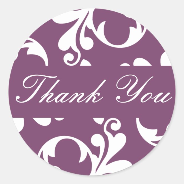 Gracias Sello de Pegatina de sobres Flourish Leaf (Anverso)