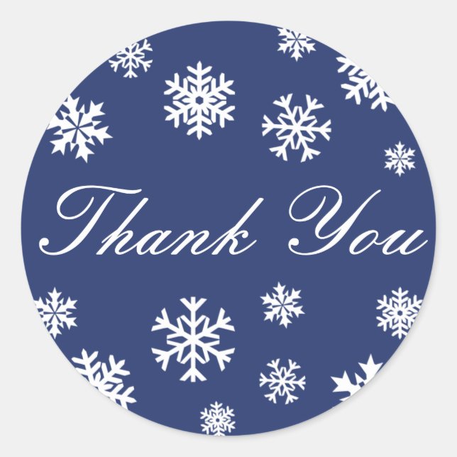Gracias Sello de Pegatina de sobres Snowflakes (Anverso)