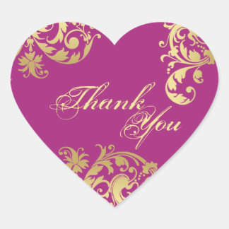 Gracias Sello - Fuschia y Boda floral de oro