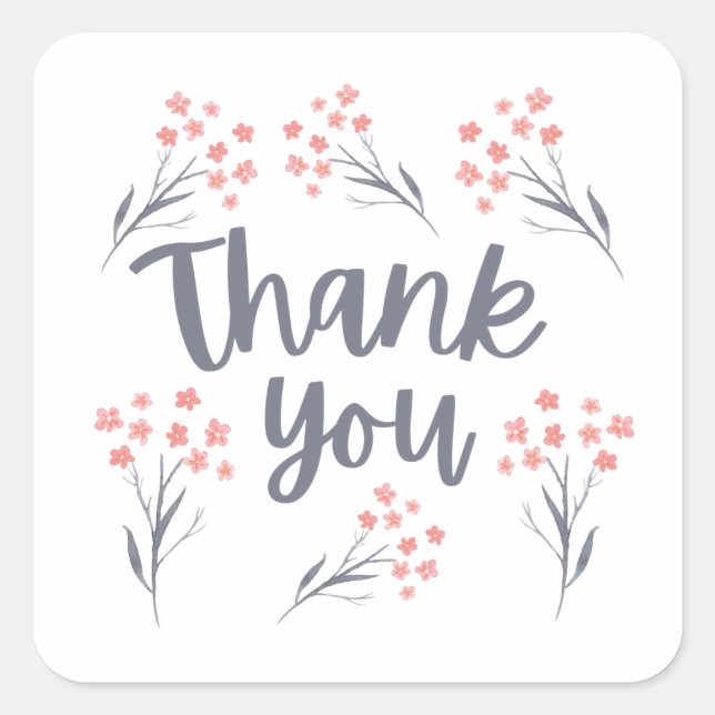 Gracias Sellos para sobres Florales (Anverso)