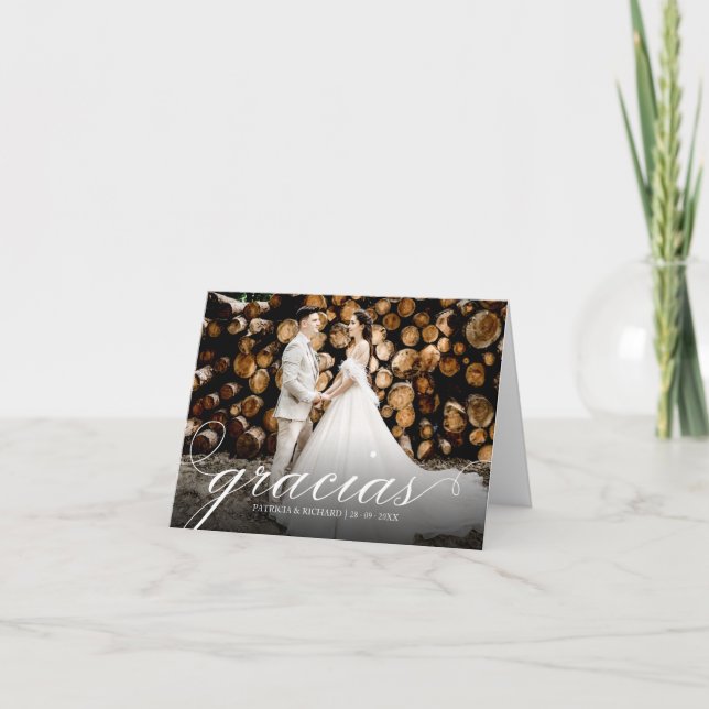 Gracias Simple Elegante Tarjeta De Agradecimiento  (Anverso)