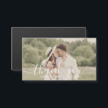 gracias simple imán fotográfico boda de escritura<br><div class="desc">gracias simple imán fotográfico boda de escritura a mano</div>