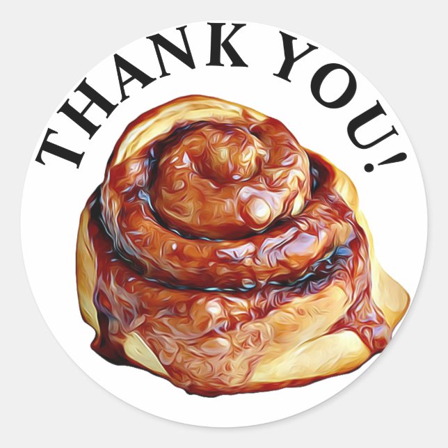 Gracias Sticky Bun Cinnamon Roll Pegatinas (Anverso)