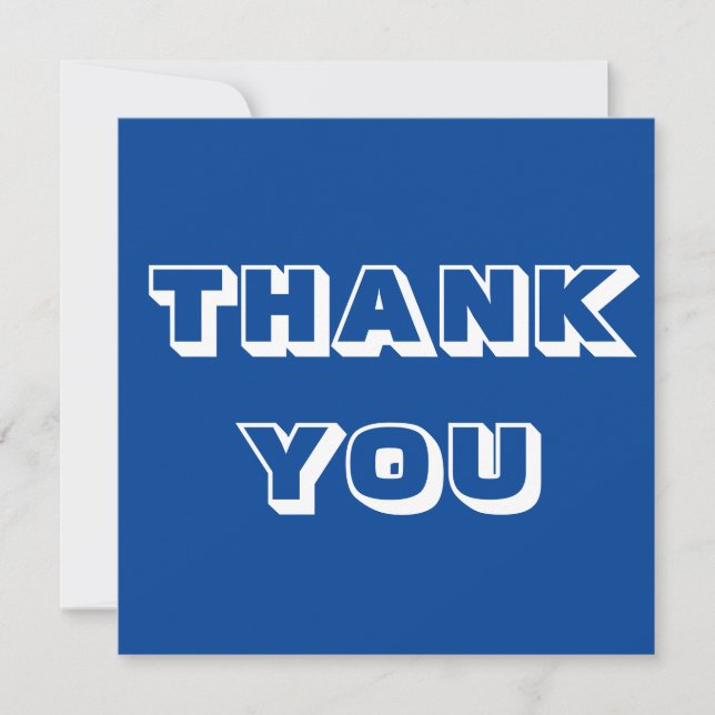 Gracias, tarjeta azul y blanca moderna (Anverso)
