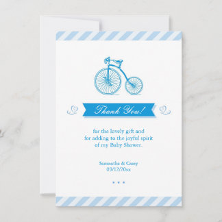 Gracias tarjeta Baby Shower azul