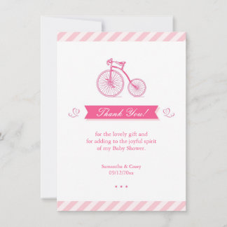 Gracias tarjeta Baby Shower rosa