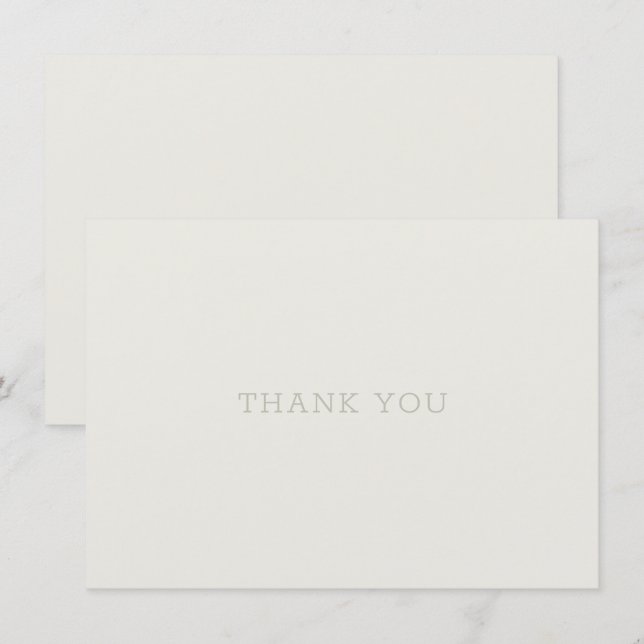 Gracias Tarjeta Beige Tan Green Tradicional (Anverso / Reverso)