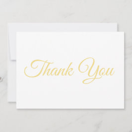 Gracias tarjeta blanca de oro para escritura elega
