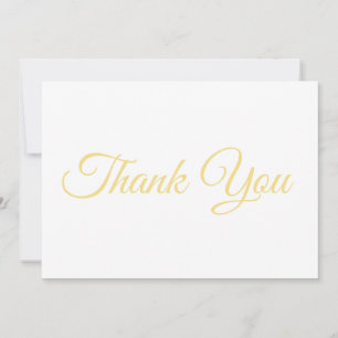 Gracias tarjeta blanca de oro para escritura elega