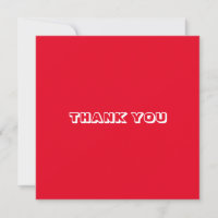 Gracias, tarjeta blanca roja