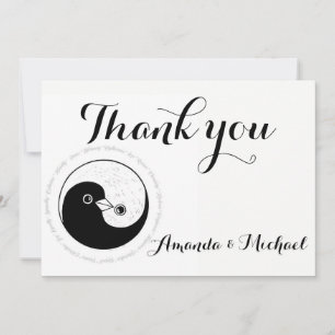GRACIAS TARJETA BODA de YinYang doves Harmony